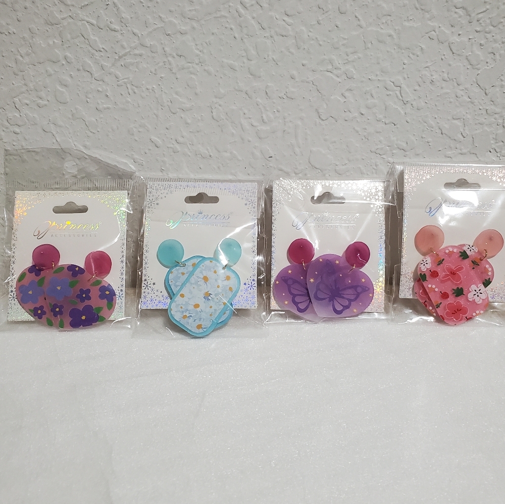 Set of 4 Princess Accessories Earrings